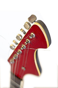 电吉他头吉他红色金属声学独奏低音摄影字符串指板木头图片