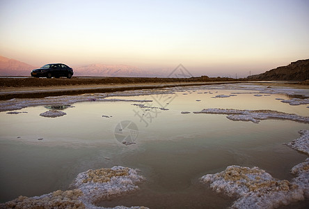 日落时死海药品沙漠环境圣经地球温泉太阳编队全景地形图片