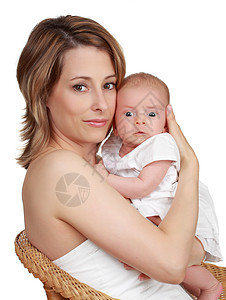 抚养婴儿的母亲妈妈童年白色女孩育儿父母女士孩子新生母性图片