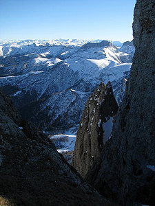 主要高加索山脊冰川距离雪峰山丘植物群解脱登山旅行天空全景图片
