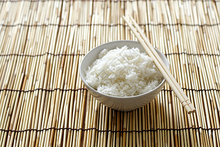 大米饭碗竹子淀粉白色主食食物筷子图片