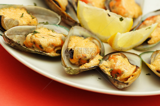 烤贝贝菜单盘子海鲜蛤蜊厨房营养时间午餐贝类吃饭图片