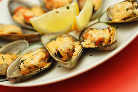 贝壳时间柠檬盘子午餐蛤蜊厨房菜单吃饭环境海鲜图片