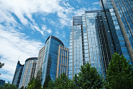 市商业区城市现代化玻璃钢商圈市中心建筑物蓝天白云玻璃墙图片