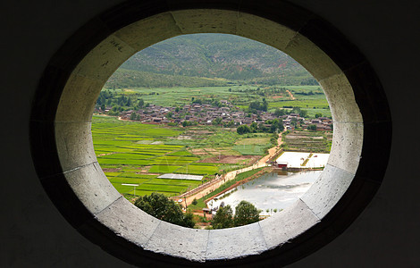 中国利江的风景公园旅游框架风景溪流灯笼观光窗户场地寺庙农村图片