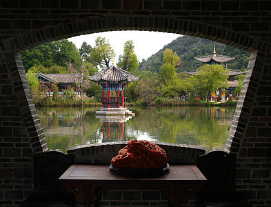 中国利江的风景公园公园风景场地农场游客寺庙街道村庄反射土地图片