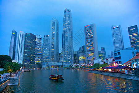 水轮Quay酒吧热带餐厅赤道码头咖啡店夜生活金融摩天大楼驳船图片