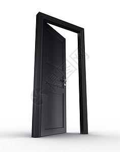 敞开黑门门框框架锁孔计算机入口图片