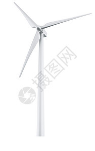 孤立风力涡轮机涡轮转子环境刀片力量发电机风车白色活力轮机图片