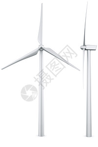 孤立风力涡轮机风车刀片白色发电机计算机轮机涡轮插图转子力量背景