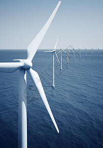海上的风涡轮鱼发电机活力风力天空转子力量插图涡轮机环境涡轮图片