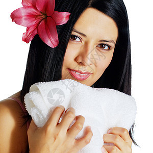 美丽的西班牙妇女植物女性女士护理化妆品保健毛巾女孩卫生成人图片