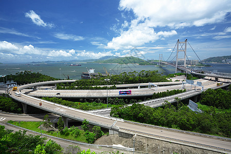 清马桥交通天空小时车辆卡车地标顶峰蓝色旅行运输图片