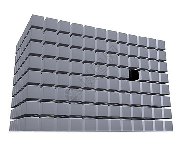 立方体建筑学灰色建筑红色插图图片