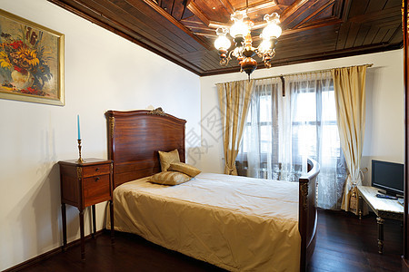 室内旅馆房间木头棕色卧室装饰风格建筑学家具财产酒店房子图片