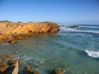 澳大利亚维多利亚州落基海岸地区潮汐支撑海岸线岩石盎司悬崖栖息地图片