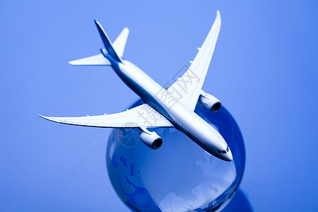 蓝色背景的地球航空班机运输护照圆形飞机乘客外国圆圈商业国际航空公司图片