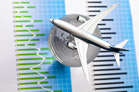空中旅行旅费全球航班航空国际外国飞机场商业圆圈圆形天空背景图片