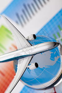 旅行概念 客机国际乘客技术海关护照飞机地球航空全球商业背景图片