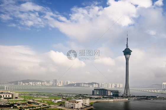 澳门市风景摩天大楼建筑学蓝色建筑天空首都地标大厦旅行市中心图片