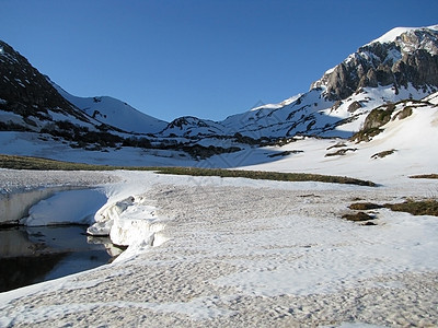 湖山脊斜坡白色山脉路线石头太阳山丘冰川风景图片