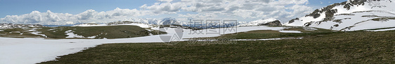 主要高加索山脊山峰天空草甸距离冰川旅游一条路线高山文件全景图片