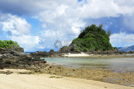 沿海海岸珊瑚海浪海景珊瑚礁情调假期天空异国天堂蓝色图片