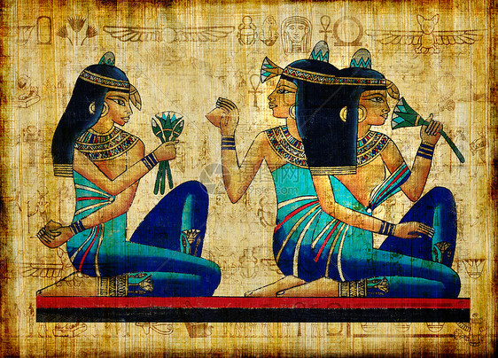 旧的papyrus文字女孩文档旅游艺术莎草女士寺庙剪贴簿文化图片