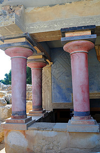 Knossos Crete的考古遗址历史性寺庙文明游客建筑学历史柱子古董考古学神话图片