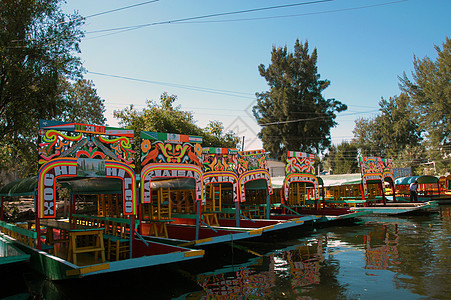 墨西哥城Xochimilco号船运河休闲拉丁码头血管追求蔬菜旅行游客文化图片