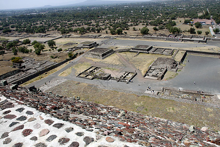 墨西哥Teotihuacan寺庙城市游客牙裔考古学石头月亮文化脚步楼梯图片