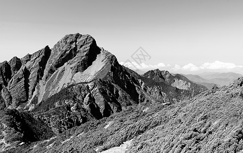 东亚第一高峰玉山风景天空顶峰高山荒野爬坡场景高度森林日落图片