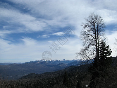 高山山脉白色天空山丘背景距离木头岩石风景斜坡解脱图片