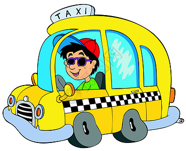 卡通出租车司机图片