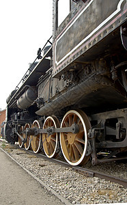 蒸汽列车倾斜铁轨火车机件对角线引擎曲线力量运输方式图片