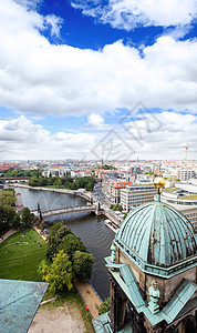 中柏林空中观察城市建筑天线蓝色尖塔首都旅游天际建筑物主场图片