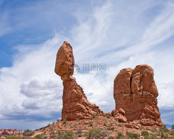 国家公园旅游国家荒野砂岩拱门侵蚀干旱尖塔岩石蓝色图片