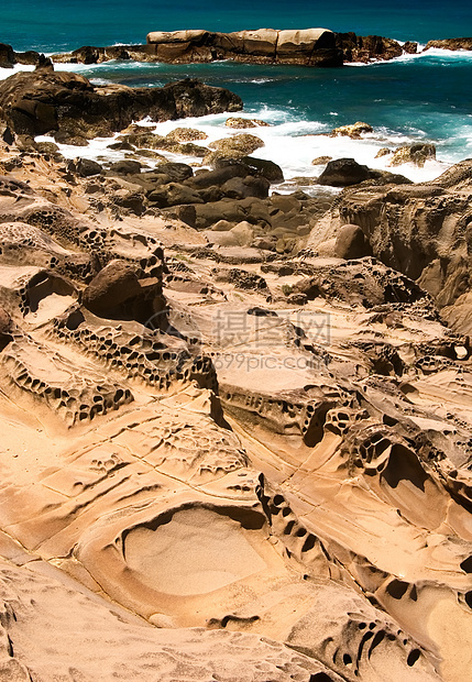 侵蚀沙石橙子公园风景海岸天空海浪孤独支撑地质学旅游图片