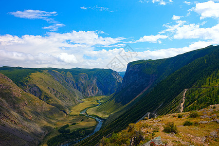 阿尔泰山脉 美丽的高地景观 俄罗斯 西伯利亚岩石天空森林高山峡谷全景蓝色顶峰旅行木头图片