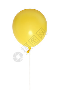 黄气球生日快乐空气礼物流光派对幸福概念性庆典黄色背景图片