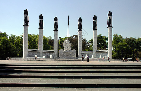 墨西哥城的纪念碑殖民历史城市捍卫者风格沥青雕像正方形自由天空图片