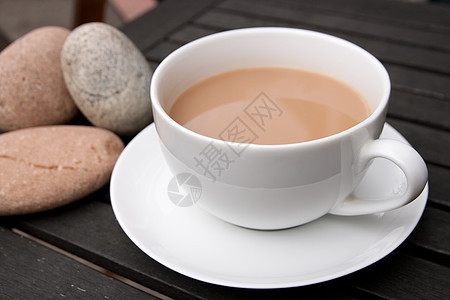 茶杯木头药品早餐液体白色叶子盘子桌子咖啡杯子图片
