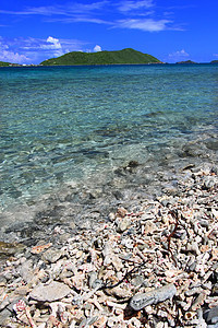 英属维尔京群岛热带海岸线晴天风景海滩天堂海岸蓝色旅游图片