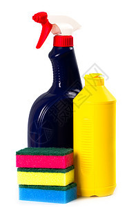 清洁用产品洗涤剂绿色灰尘化学品海绵扫帚团体红色洁净瓶子图片
