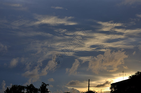 日落时的乌云背景图片