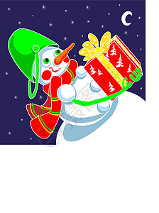 新年贺卡礼物微笑雪人问候语鼻子卡片斗篷围巾图片