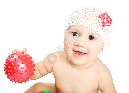 美丽的宝贝玩游戏粉色毛巾姿势儿童孩子新生教育学习眼睛婴儿图片