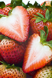 新鲜草莓市场甜点热情生态宏观小吃水果早餐种子季节图片