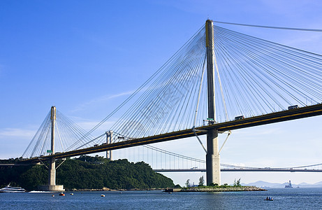 香港廷九桥天空游客城市运输海岸商业旅行电缆连接器金属图片