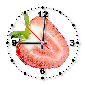 红草莓作为办公室钟表图片